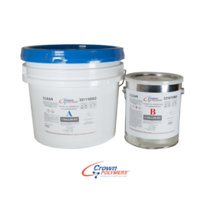 Crown Polymers CrownShield MVB-F 8303 Clear, Epoxy Fast Cure: a single primer coat negative side moisture vapor barrier suitable for various types of concrete.