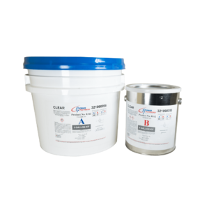 Crown Polymers CrownCove 8312 Epoxy Cove Base Resin: a clear, 2-component, 100% solids, and thermosetting thixotropic epoxy designed specifically for vertical applications where sag resistance is desired.