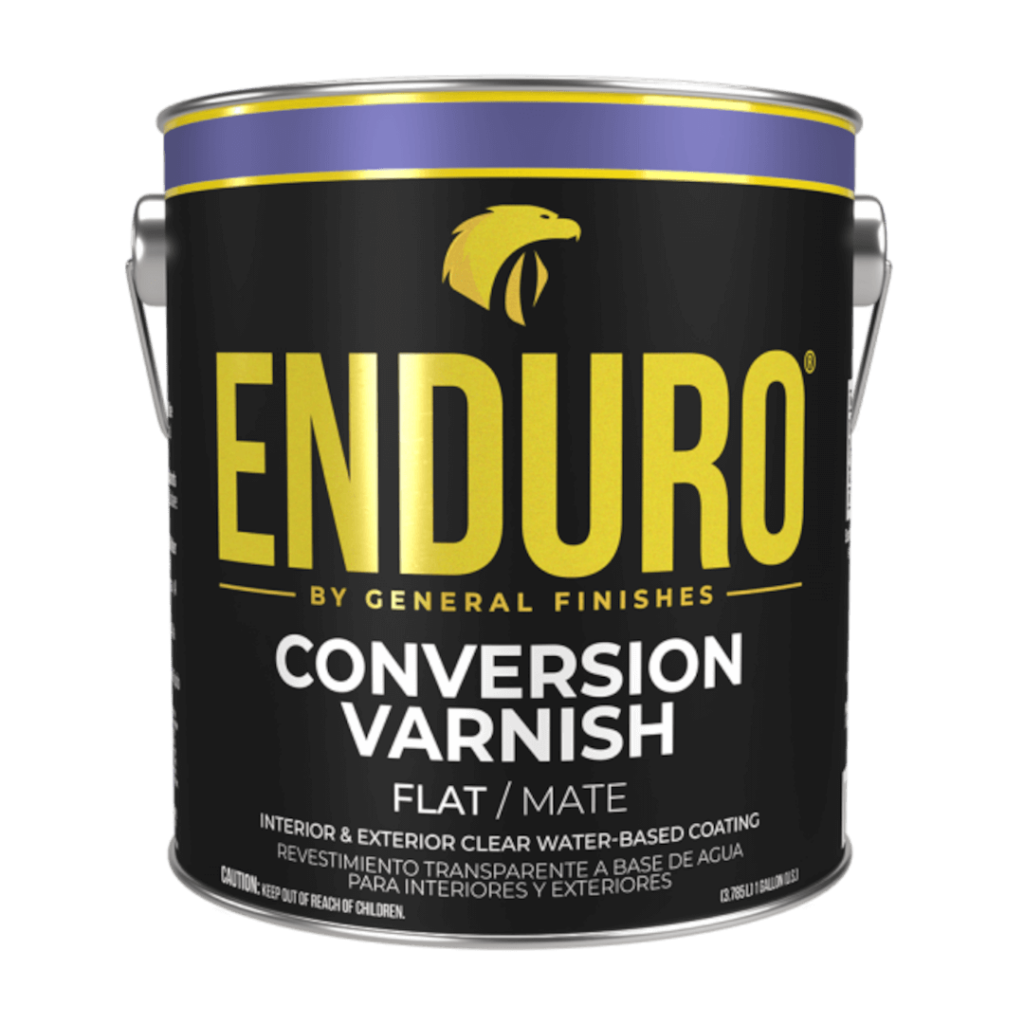 Enduro Conversion Varnish Flat Matte: A smooth, non-glossy finish for furniture and woodwork.