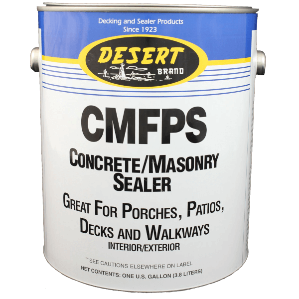 A photo of a container labeled 'cffs concrete masonry sealer' used for sealing concrete and masonry surfaces.