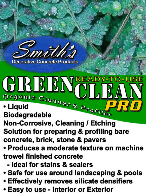 Smith's Green Clean Pro is a biodegradable non-corrosive liquid cleaning and etching solution.