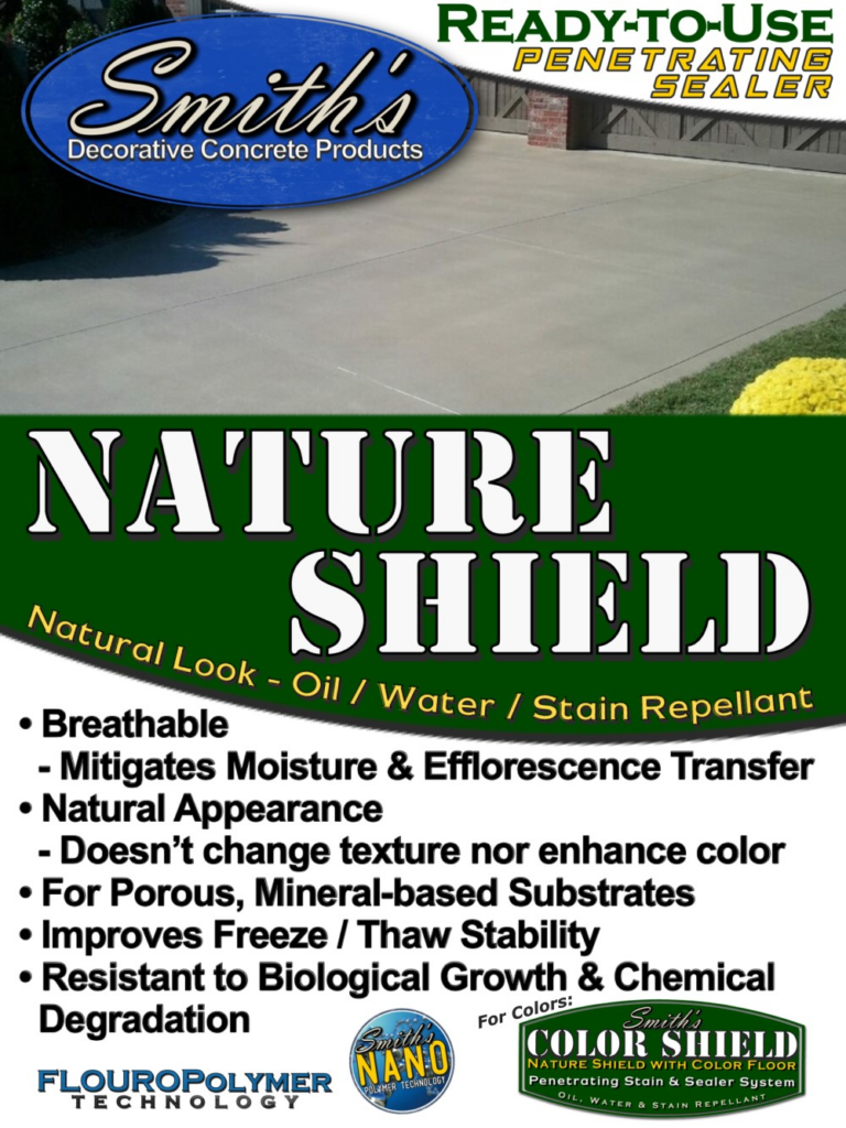 Smith's Nature Shield is a penetrating sealer which is water, oil and stain repellent